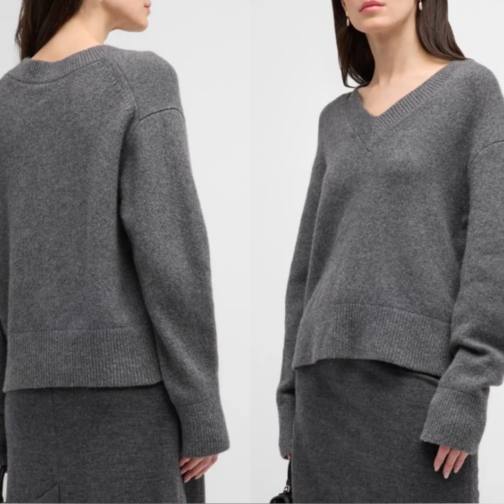 NWT $445 Vince Wool And Cashmere Blend Sweater In Heather Flint